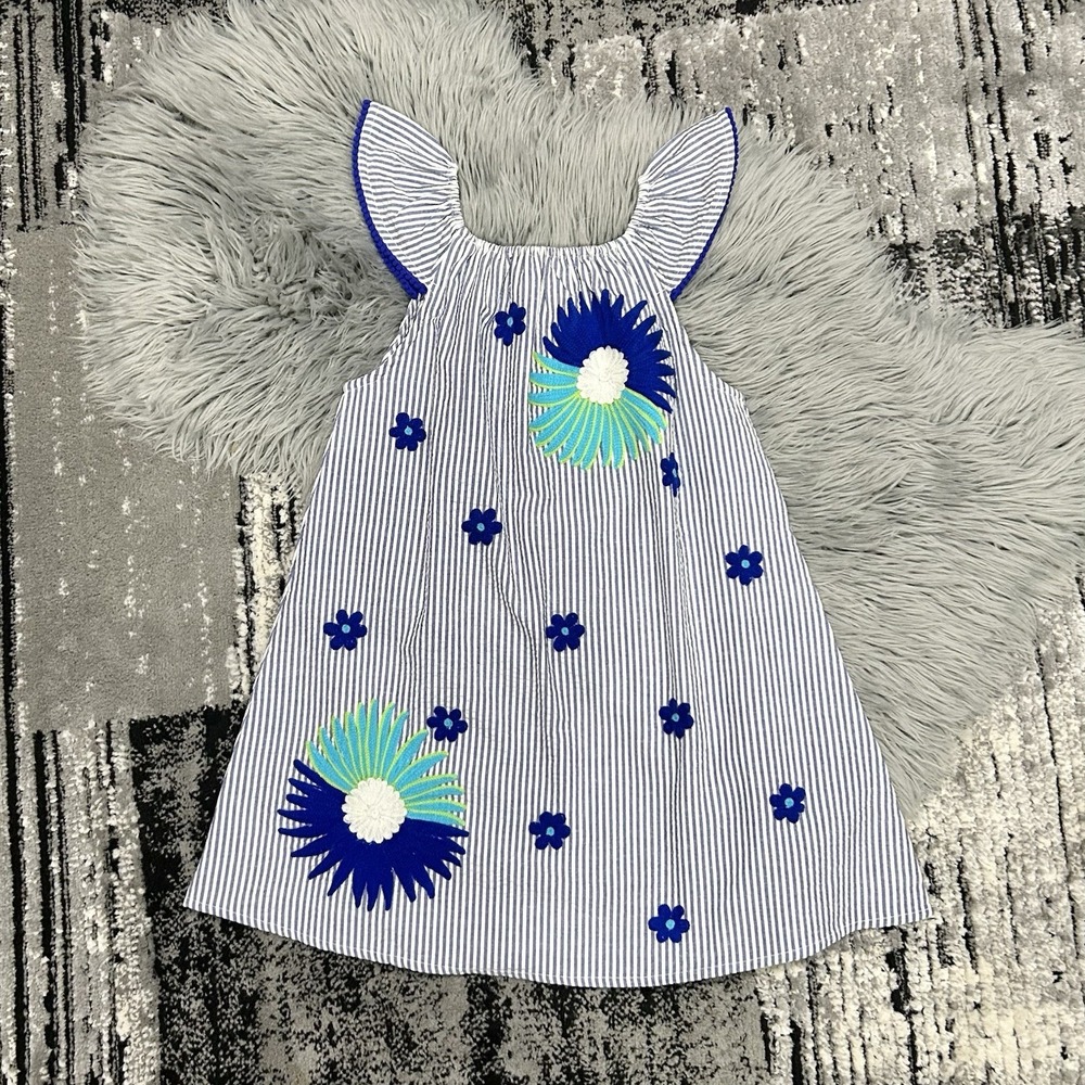 Masala Girls Magical Flutter Stripe Blue Dress Size 12Y‎
